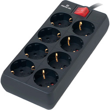 Мережевий фільтр REAL EL RS-8 Protect 8 розеток 5м 16А 3х1.5мм2 Black (EL122300024)
