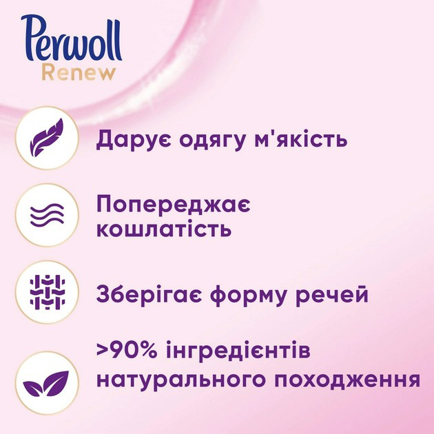 Средство для стирки Perwoll Renew для шерсти, шелка и деликатных тканей 3.74 л (9000101578041) Состав 5-15% анионные ПАВ, ;5% неионогенные ПАВ, мыло, энзимы, ароматизаторы (Цитронеллол), консерванты (Бензизотиазолинон, Метилизотиазолинон). 5-15% анионные ПАВ, ;5% неионогенные ПАВ, мыло, энзимы, ароматизаторы (Цитронеллол), консерванты