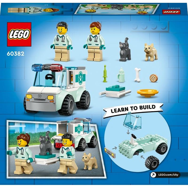 Конструктор LEGO City Фургон ветеринарной скорой помощи 58 деталей (60382) Тип классический