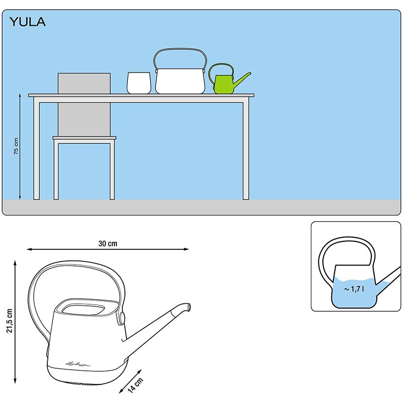 Садовая лейка Lechuza Yula White/Green (13870) Длина 30