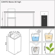 Горщик для рослин Lechuza Canto Color Tower Grafite Black (13602)