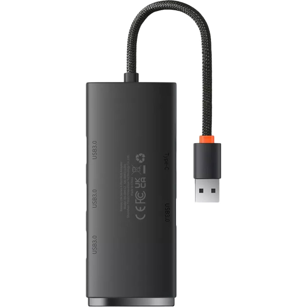 USB-хаб BASEUS Хаб Lite Series 4in1 Black 25 см (36720) Тип USB-хаб