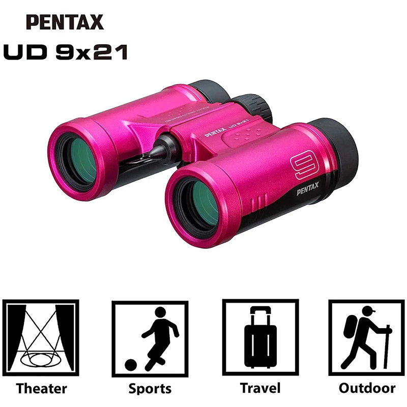 Бінокль PENTAX UD 9x21 Pink (61815) Додатково бризкозахист