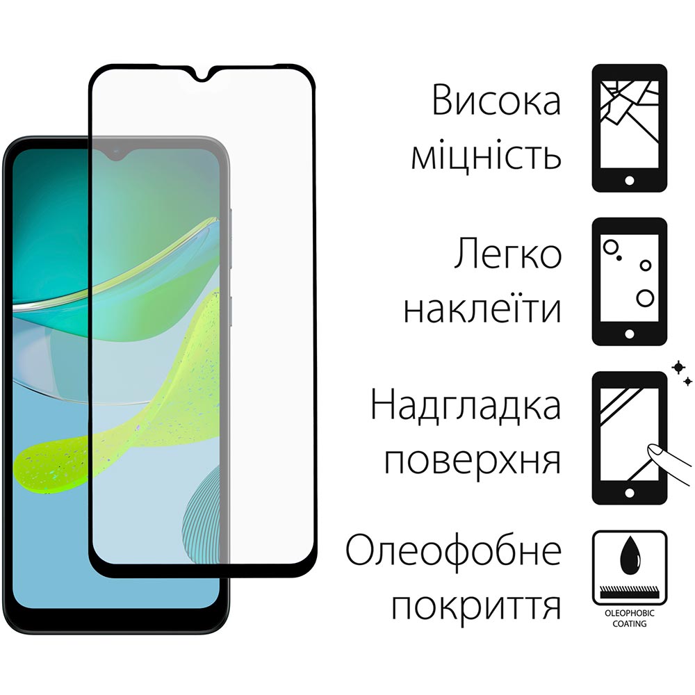 Захисне скло DENGOS Glass Full Glue для MOTOROLA E13 Black (TGFG-282) Сумісність за моделлю Motorola E13