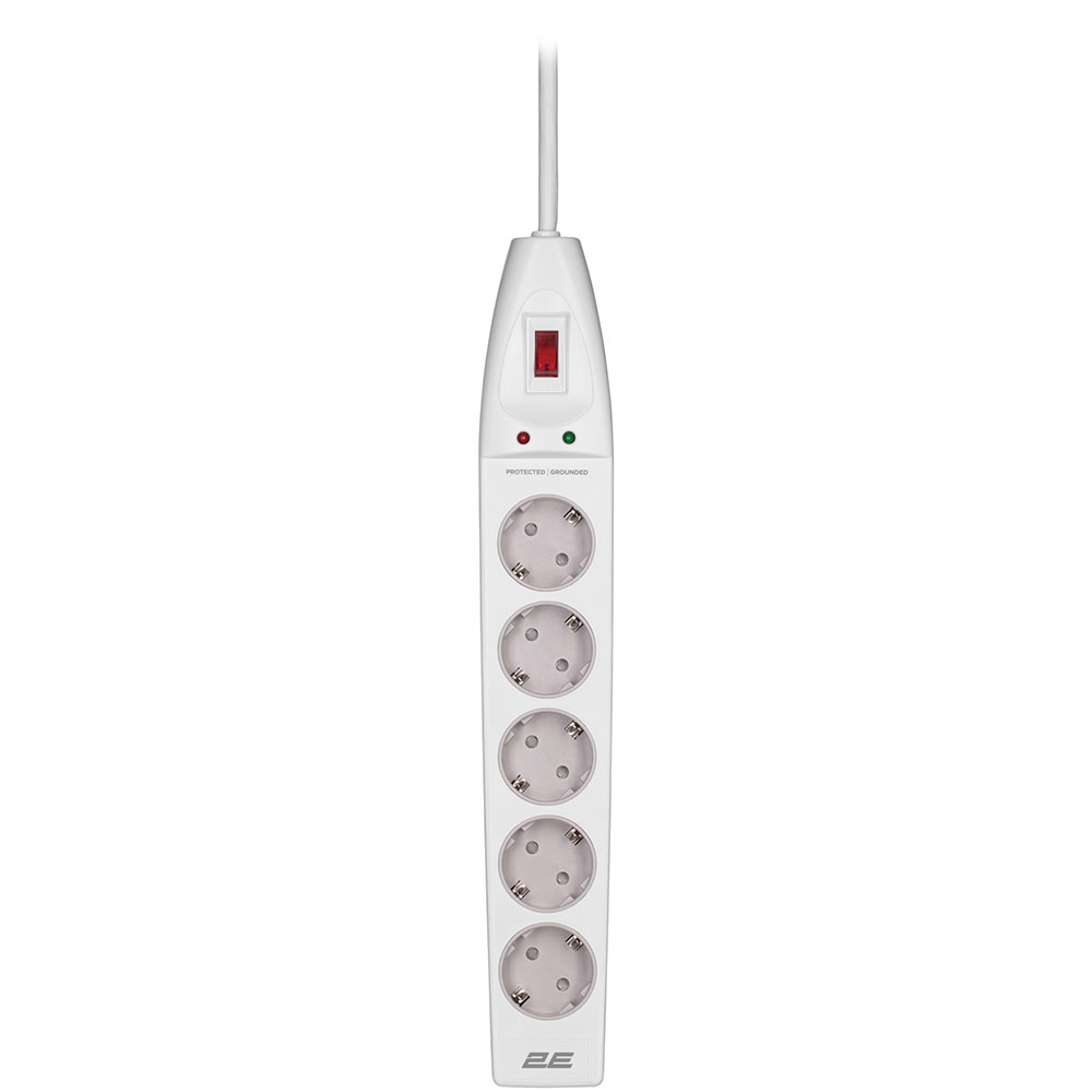 Сетевой фильтр 2E 5 розеток 2м 16А 3x1.5мм2 White (2E-SP515M2WH) Тип сетевой фильтр