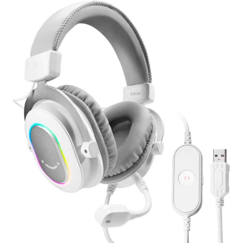 Гарнітура FIFINE H6 White RGB (H6W) Конструкція повнорозмірні (повний обхват вуха)