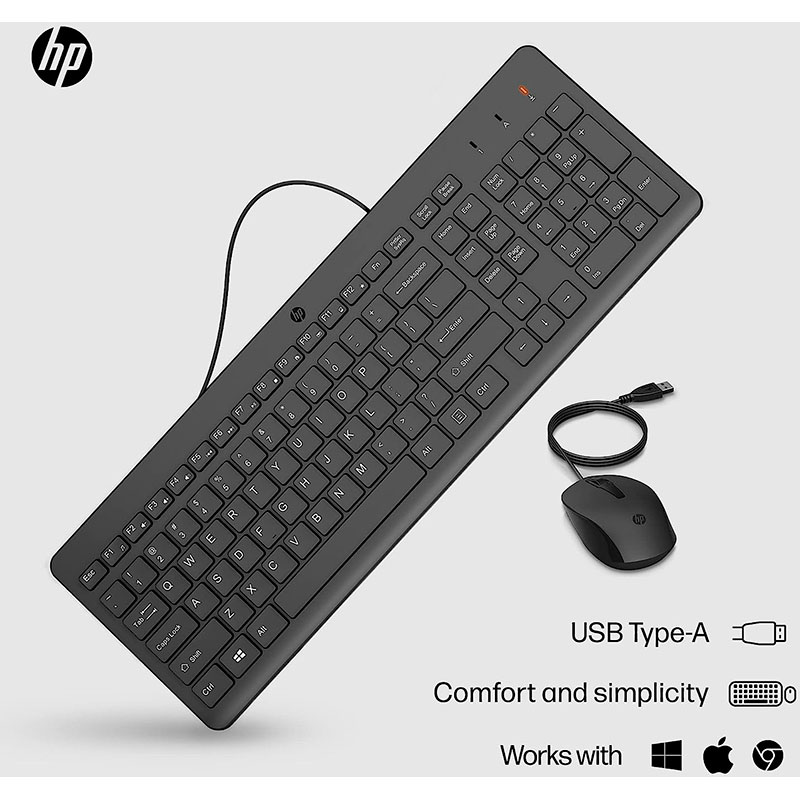 Комплект HP 150 USB EN Black (240J7AA) Комплектация клавиатура+мышь