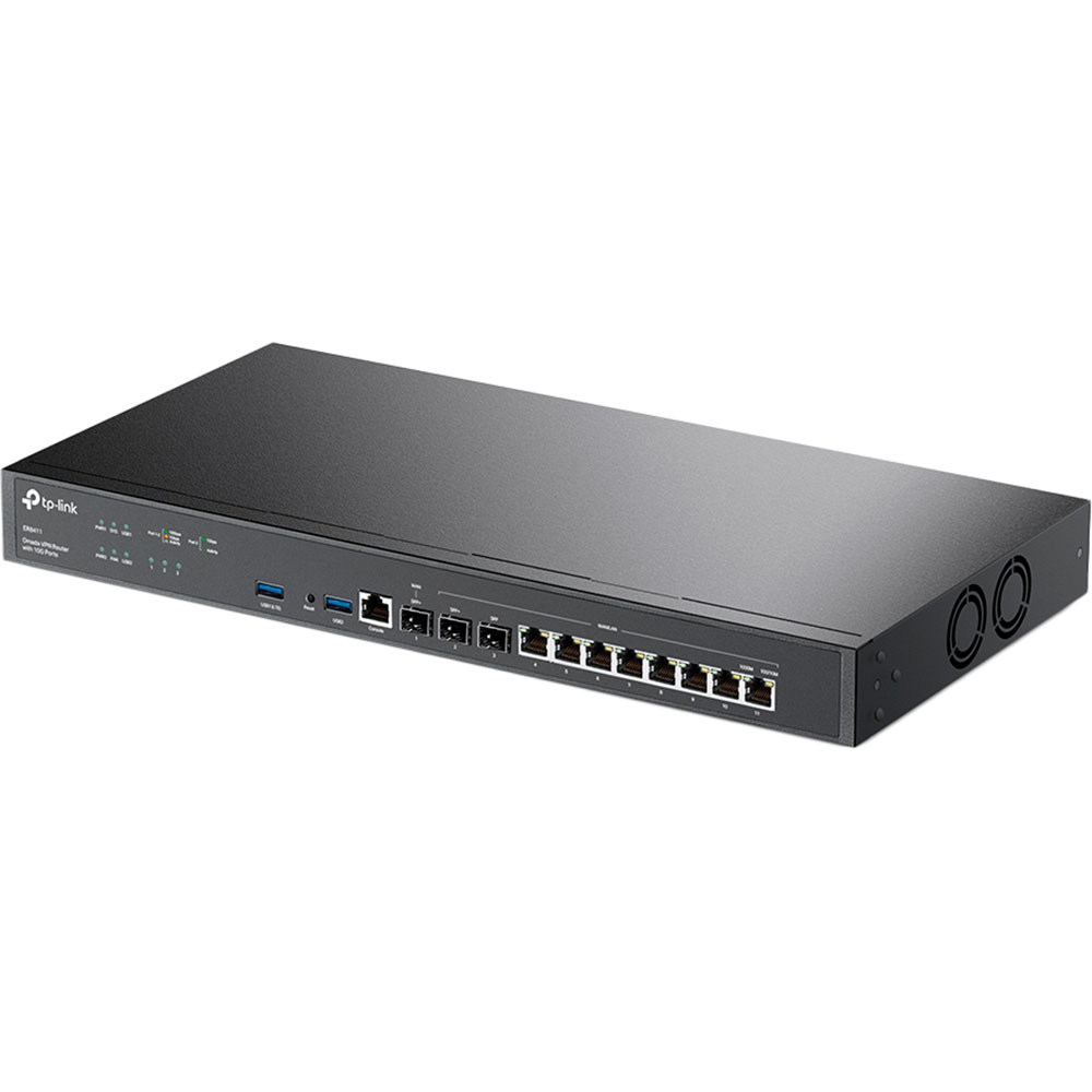 Маршрутизатор TP-LINK ER8411 VPN Omada Дополнительно Flash: 4 МБ SPI NOR + 256 МБ NAND; DRAM: 4 GB DDR4; 