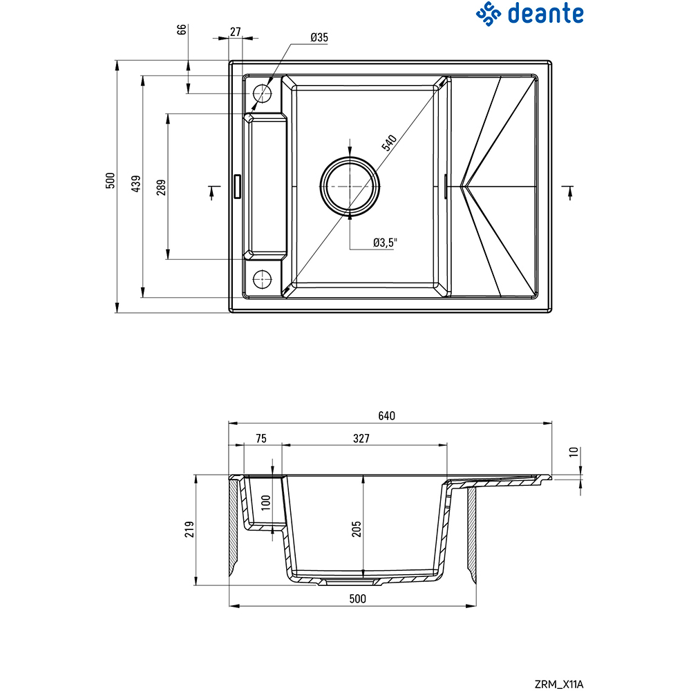 Мойка DEANTE Magnetic Mate Black (ZRM_N11A) Способ монтажа врезной