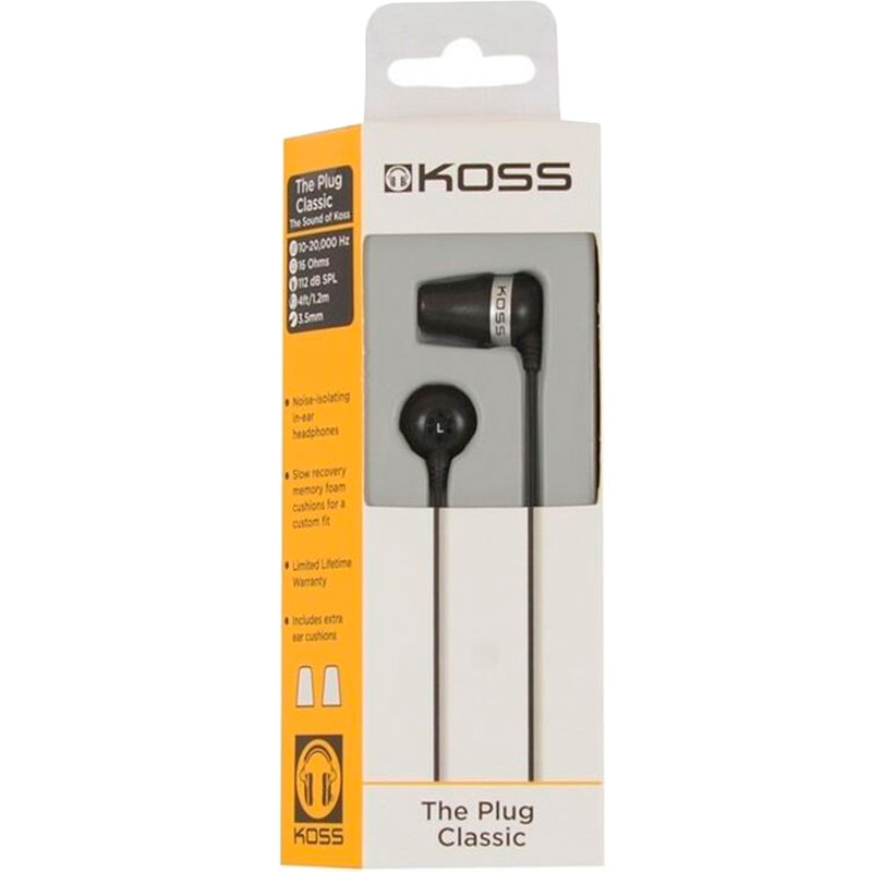 Навушники KOSS The Plug Noise Isolating Classic Кріплення без кріплення