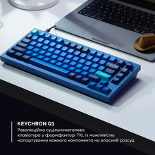 Клавиатура Keychron Q1 QMK RGB Gateron G PRO Red Hot-Swap Knob Navy Blue (Q1O1_KEYCHRON)