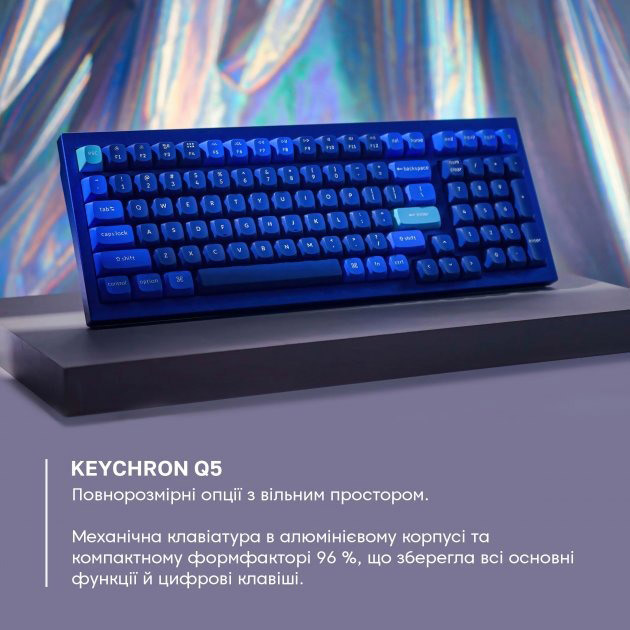 Клавиатура Keychron Q5 100 Key QMK Gateron G PRO Brown Hot-Swap RGB Knob USB Blue (Q5O3Z_KEYCHRON) Комплектация клавиатура