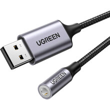 Звуковая карта UGREEN USB AUX jack KT0210 25 СМ477 Black (30757)
