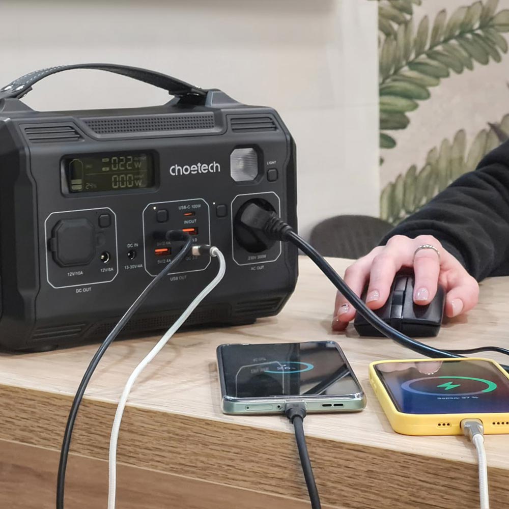 Замовити Зарядна станція CHOETECH 300W/277Wh/76800mAh/3.6V/4 x UAB-A, 1xType-C(100W)