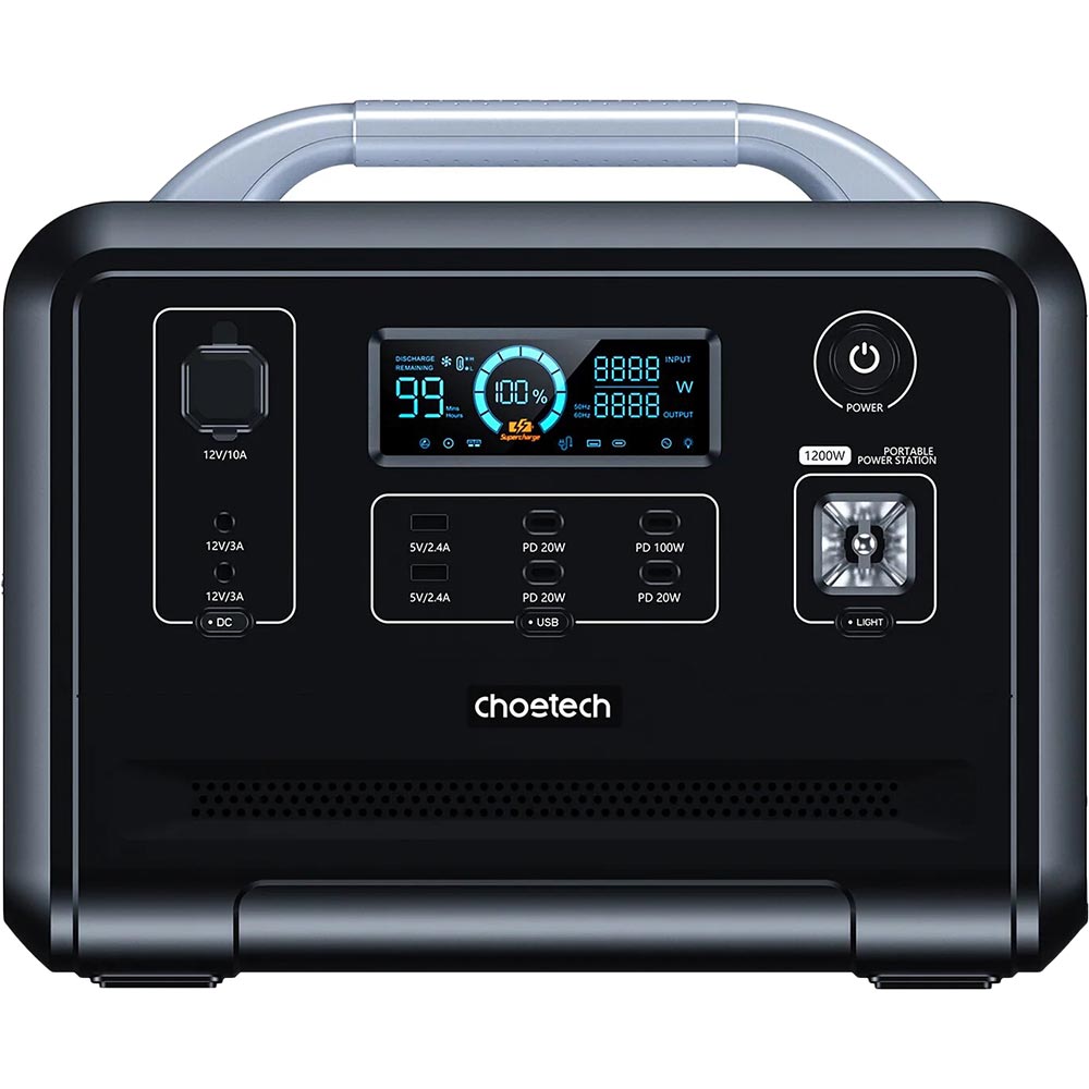 Зарядная станция CHOETECH 1200W/960Wh/300000mAh/3.2V/2 x UAB-A, 4xType-C(1х100W)