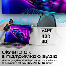 Кабель Promate PrimeLink8K-150 HDMI-HDMI 2.1 UHD HDR 3 м Grey (primelink8k-300.grey)