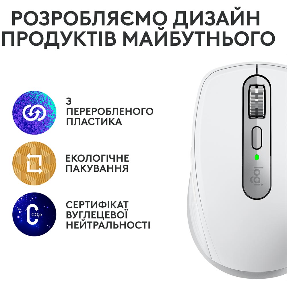 В Украине Мышь LOGITECH MX Anywhere 3S Bluetooth Pale Grey (65 х 100.5 х 34.4)