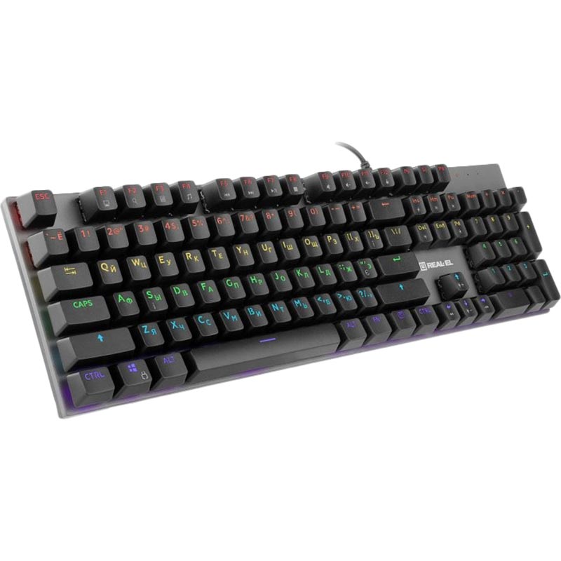 Клавиатура Real-El M 13 Huano Blue USB Grey (EL123100045) Класс игровая