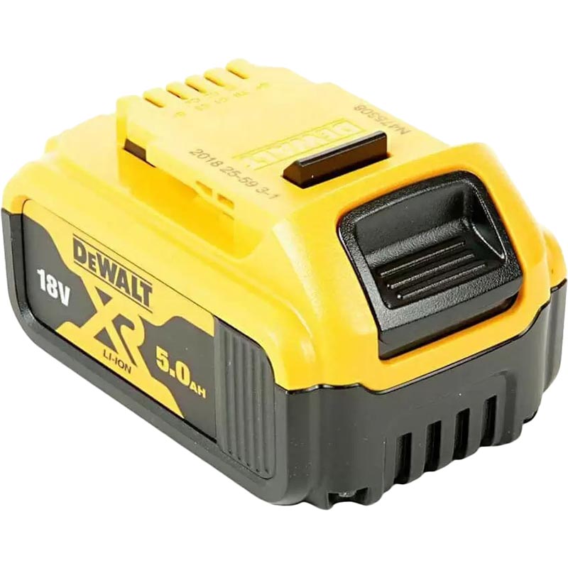 Набор аккумуляторов DEWALT DCB184P2 2 шт Дополнительно Напряжение: 18 В; Емкость: 5 Ач; Световая индикация; Тип: Li-Ion