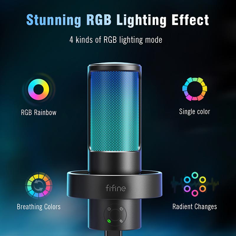 Мікрофон FIFINE Ampliagame A8 Plus RGB Додатково Блок живлення від USB; Джерело живлення: 5В±0.25В; Частотні характеристики: 20 Гц – 20 кГц; Чутливість: -40 дБ±3 дБ; Максимальний рівень звукового тиску: 120 дБ; Відношення сигнал/шум: ≥70 дБ