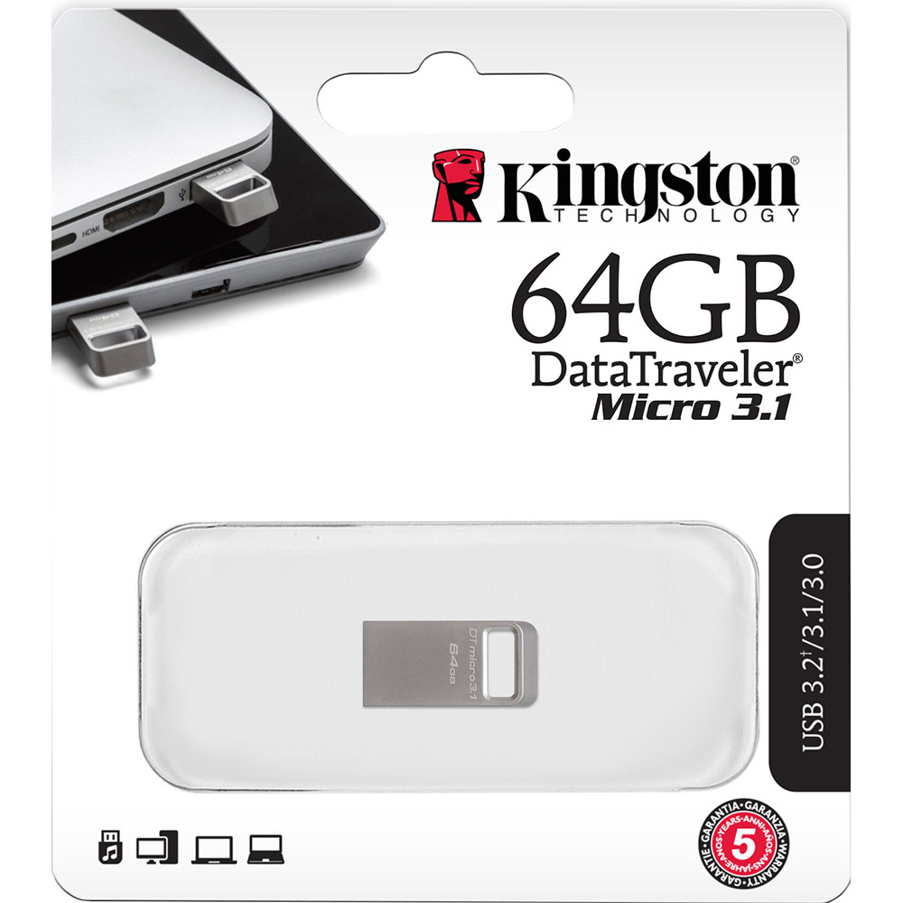 Флеш-драйв KINGSTON DTMC3 G2 64GB 200MB/s Metal USB 3.2 (DTMC3G2/64GB) Объем памяти 64 Гб