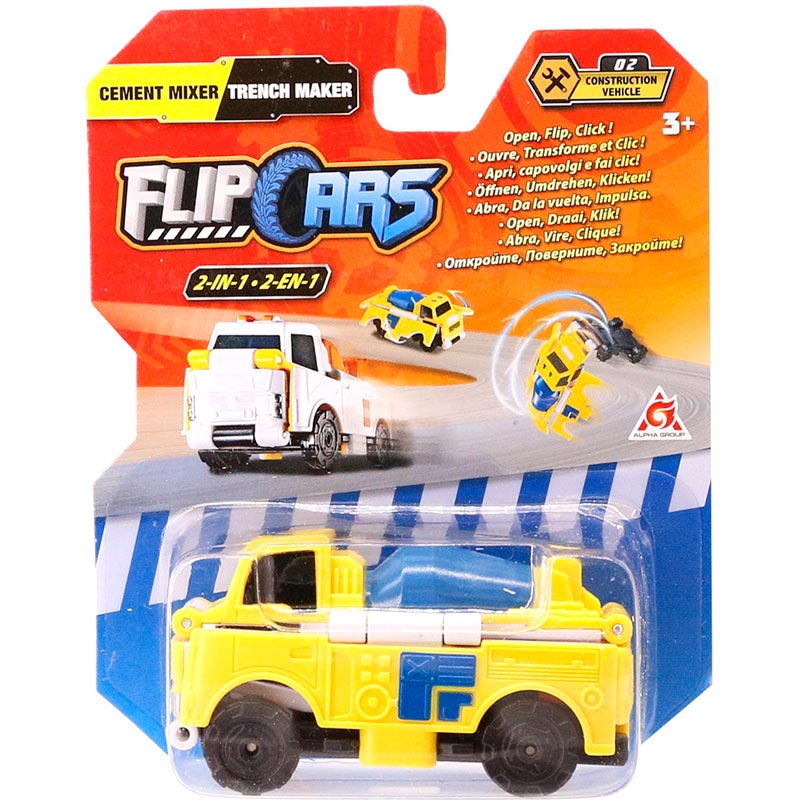 Машинка-трансформер FLIP CARS Бетономешалка и Траншеекопатель (EU463875-02)