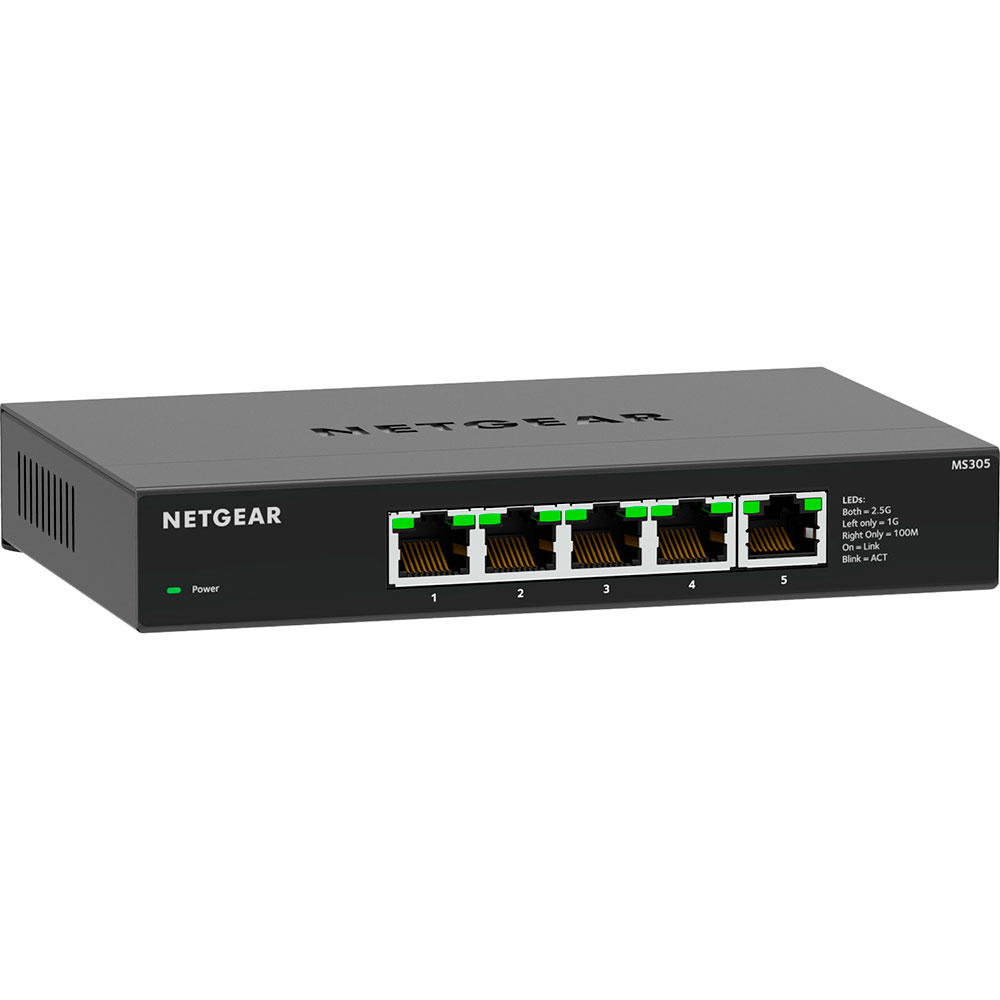 Коммутатор NETGEAR MS305, 5x2,5GE Форм-фактор настольный