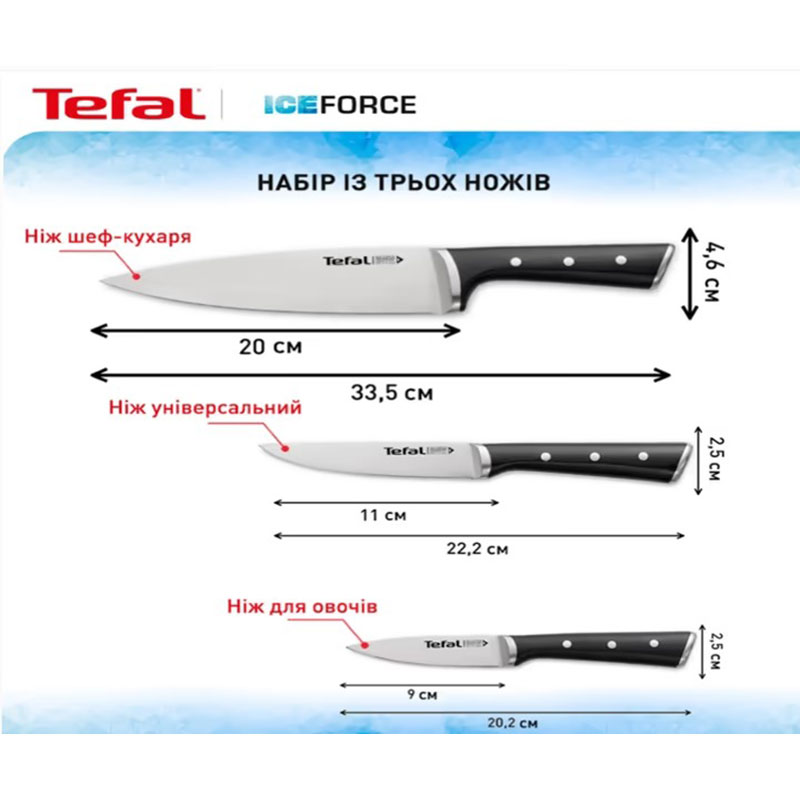 Фото 15 Набір ножів TEFAL Ice Force Black (K2323S74)