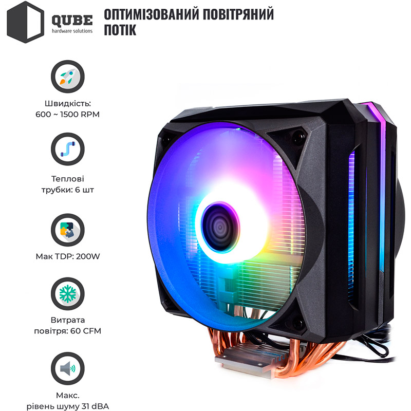 Кулер процессорный QUBE QB-OL1100 Для сокета 1155