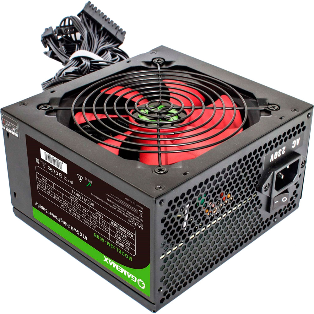 Блок питания GAMEMAX 600W Black fan 120mm GM-600B Мощность 600