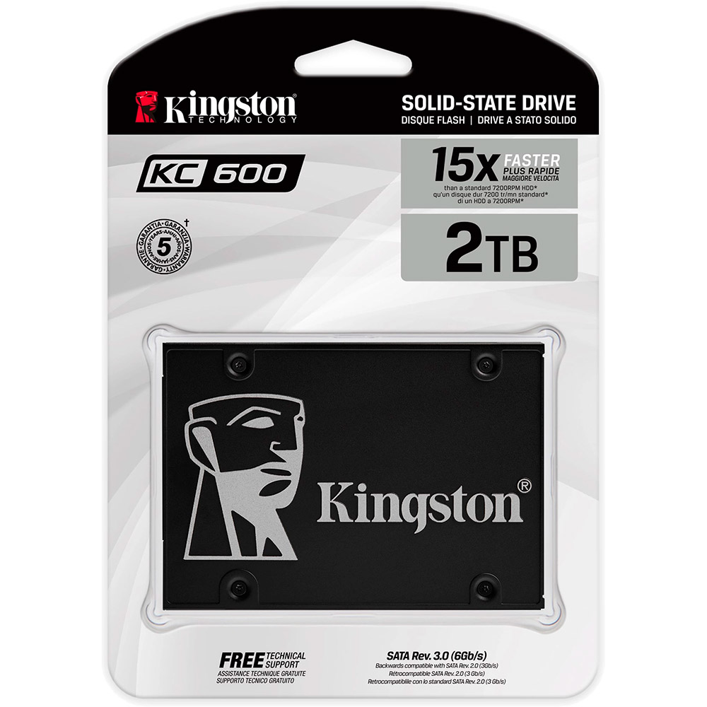 SSD накопитель KINGSTON KC600 2TB SATAIII (SKC600/2048G) Тип твердотельный накопитель (SSD)