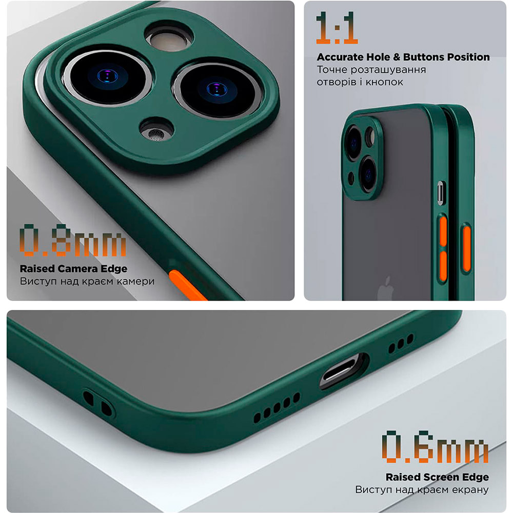 Чехол ArmorStandart Frosted Matte для Tecno Spark 10 Pro (KI7) Dark Green (ARM70502) Тип чехол-накладка