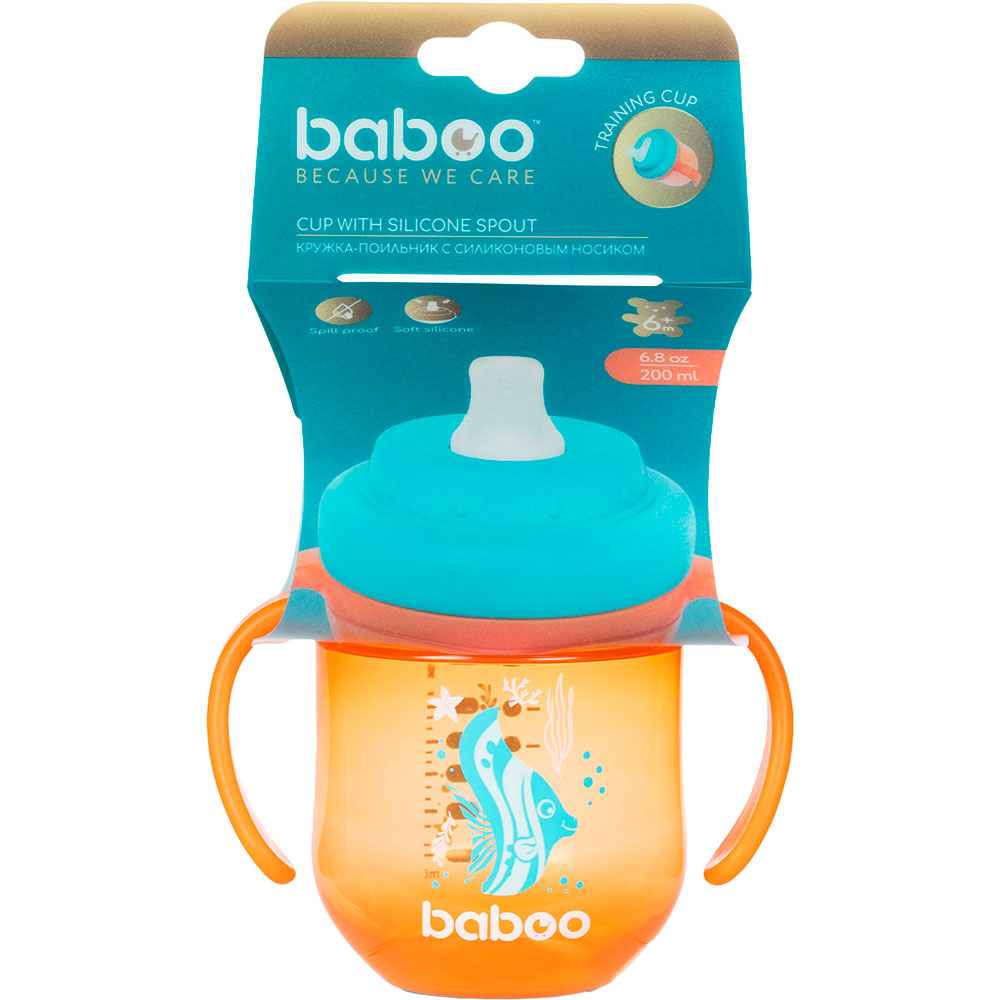 Поилка BABOO Marine 200 мл Orange (90599) Для универсально