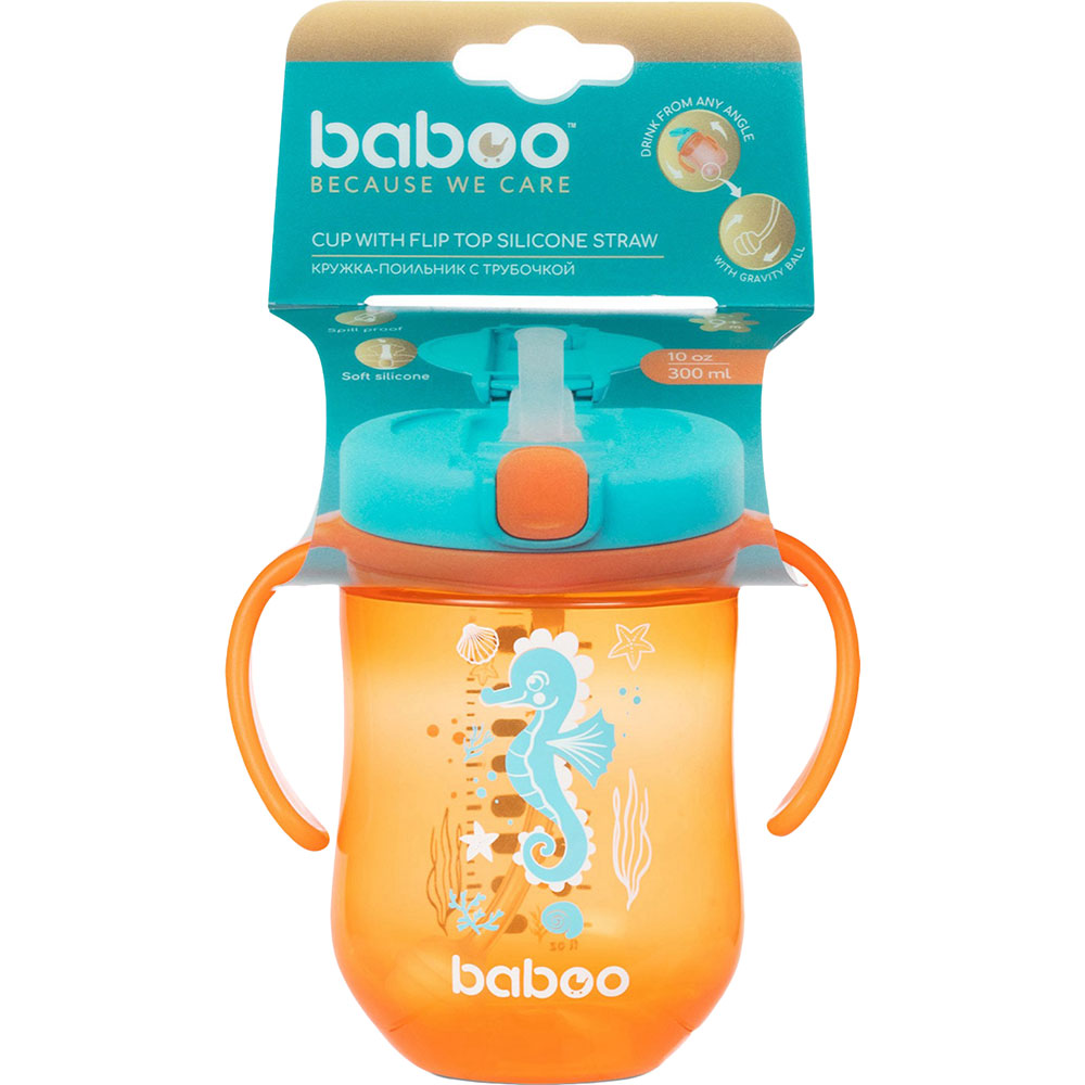 Поилка BABOO Marine 300 мл Orange (90601) Для универсально