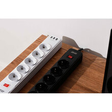 Мережевий фільтр 2E 5 розеток 3xUSB-A 2м 16А 3x1.5мм2 White (2E-SP515M2USBWH)