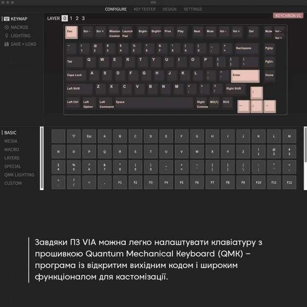 Клавиатура Keychron Q5 100 Key QMK Gateron G PRO Brown Hot-Swap RGB Knob USB Blue (Q5O3Z_KEYCHRON) Конструкция механическая
