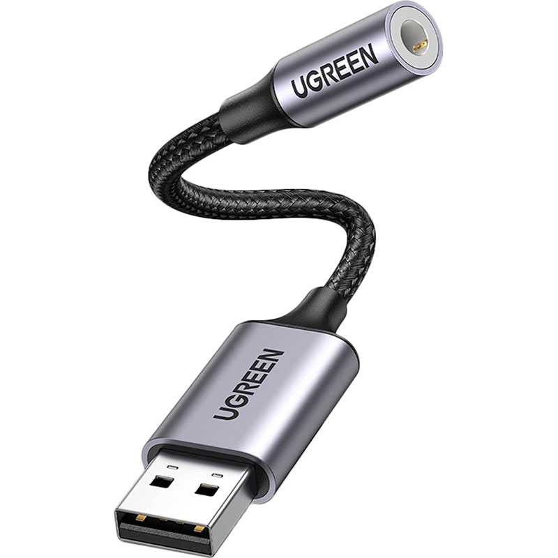 Звуковая карта UGREEN USB AUX jack KT0210 25 СМ477 Black (30757) Отношение сигнал/шум, дБ 95