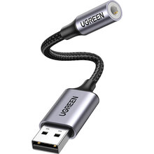 Звуковая карта UGREEN USB AUX jack KT0210 25 СМ477 Black (30757)