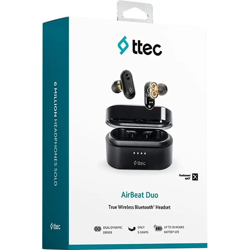 Фото Гарнітура TTEC AirBeat Duo Black (2KM127S)