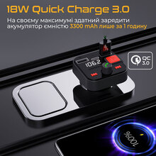 FM-трансмітер Promate PowerTune-30W USB-A OTG/USB-A QC3.0/USB-C Black (powertune-30w.black)