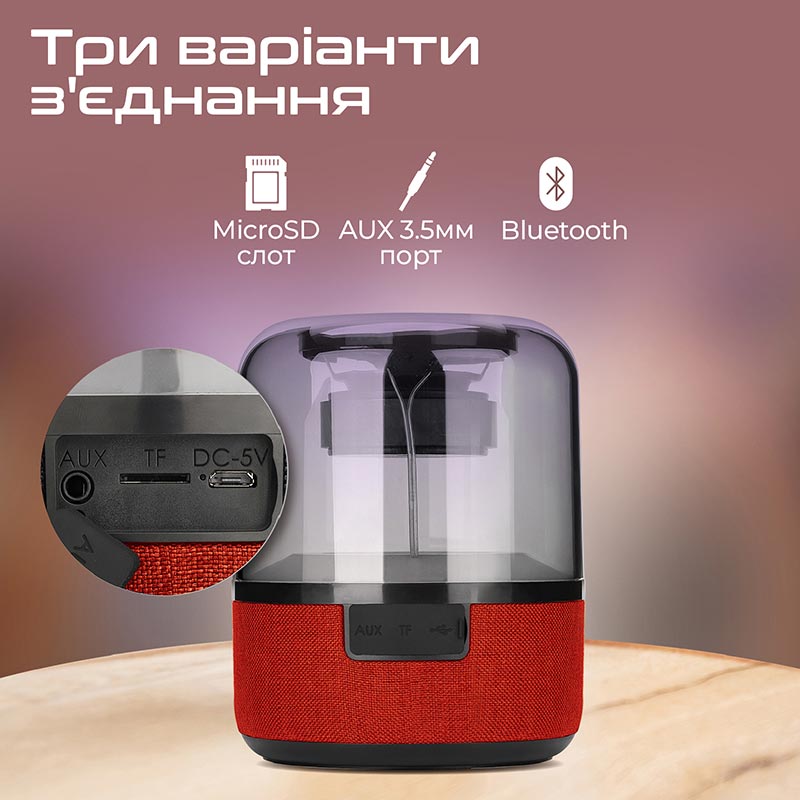 Внешний вид Портативная акустика Promate Glitz-L 10W Red (glitz-l.red)