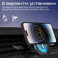 Автодержатель Promate LucidMount-15 W MagSafe Black (lucidmount-15.black)