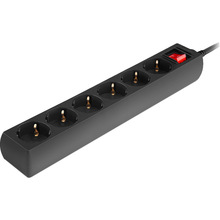 Сетевой фильтр REAL EL RS-6 Protect M 6 розеток 5м 16A 3x1.5мм2 Black (EL122300036)