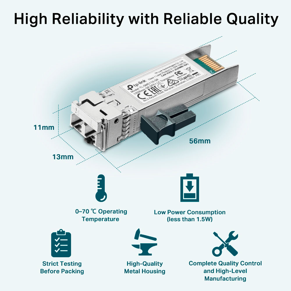 Зовнішній вигляд Трансівер TP-LINK TL-SM5110-SR 10G SFP+ MM 300m LC