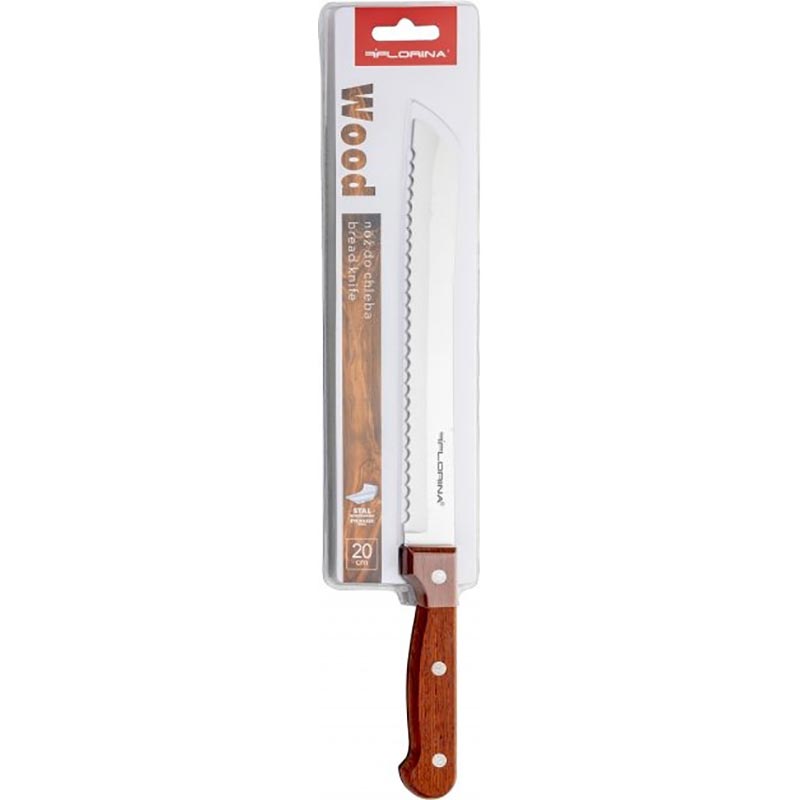 Ніж для хліба FLORINA Wood 20 см (5N2002) Кромка зубчаста (серрейторна)