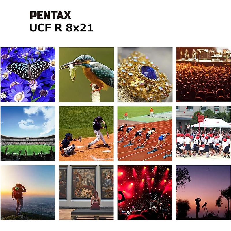 Бінокль PENTAX 8x21 UCF-R Black (62209) Матеріал корпуса пластик