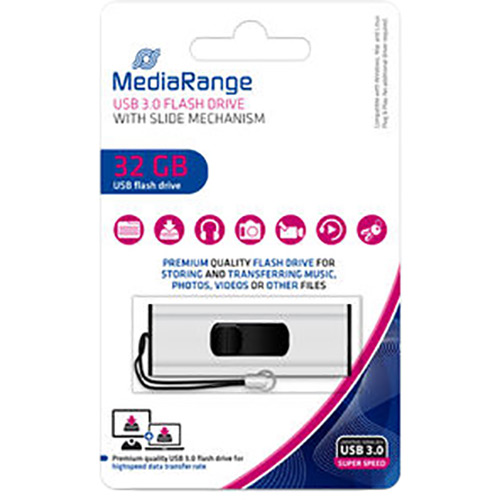 Флеш-драйв MEDIARANGE 32GB USB 3.0 Black/Silver (MR916) Інтерфейс USB 3.0