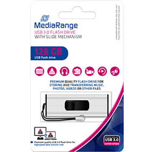 Флеш-драйв MEDIARANGE 128GB USB 3.0 Black/Silver (MR918) Інтерфейс USB 3.0