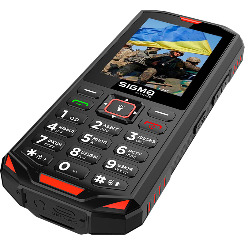 Зовнішній вигляд Мобільний телефон SIGMA X-treme PA68 Black-Red (200090154)