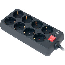 Мережевий фільтр REAL EL RS-8 Protect 8 розеток 5м 16А 3х1.5мм2 Black (EL122300024)